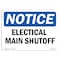 Signmission OSHA Notice, 5" Height, Electrical Main Shutoff Sign, 7" X 5", Landscape OS-NS-D-57-L-11662 - alternate 1